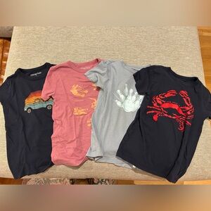 Crewcuts Kids Graphic Tees bundle of 4 shirts - Navy, Red, Grey size XS 4-5